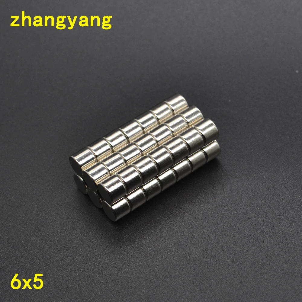 

1000pcs 6mm x 5mm magnet 6x5 N35 super strong rare earth neodymium magnet D6x5, 6mmx5mm small fridge 6*5 magnets free shipping