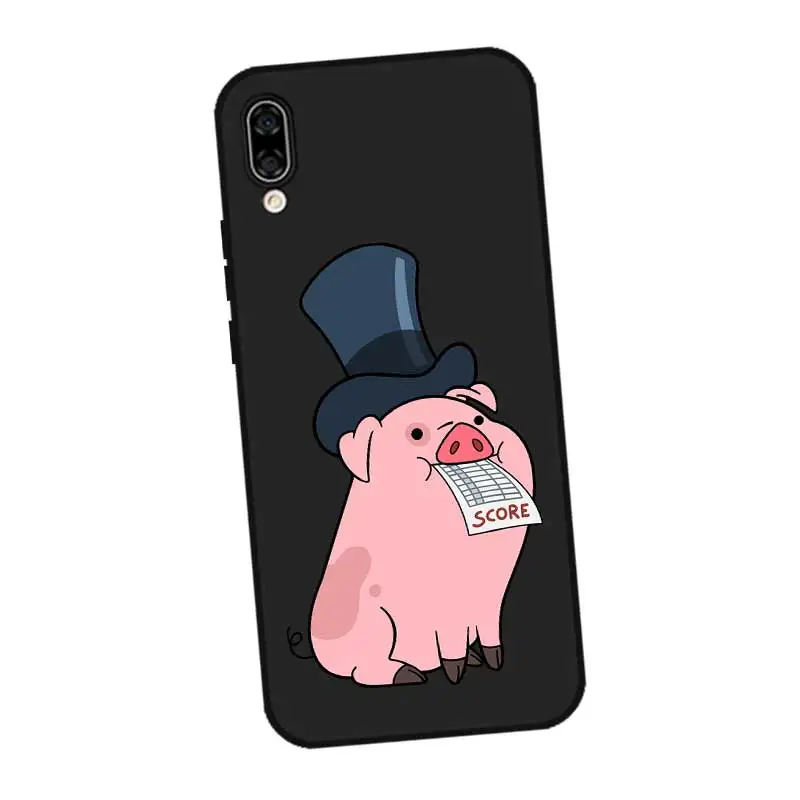 N361 Pig Black Silicone Case Cover For Huawei Honor 6A 6C 6X 7C 7X 8 Lite Pro |