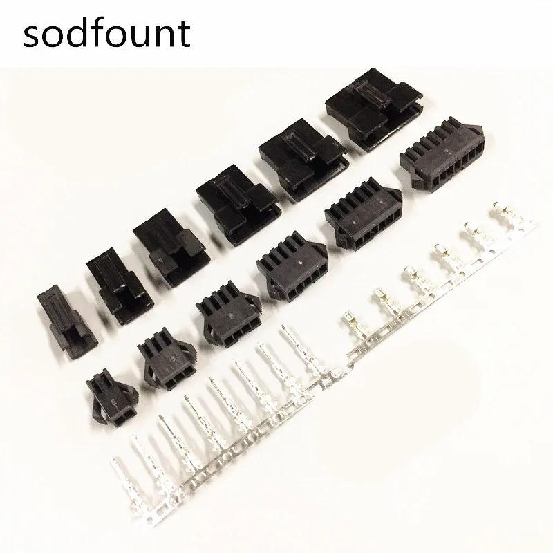 

100sets/lot connectors SM 2/3/4/5/6/8/9/10/11/12Pin Pitch 2.54MM Female and Male Housing terminals SM-3P SM-3R JST SM2.54