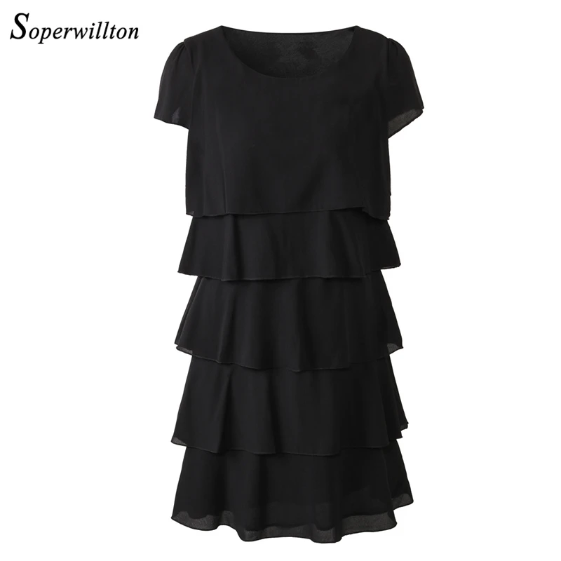 Женское однотонное платье средней длины