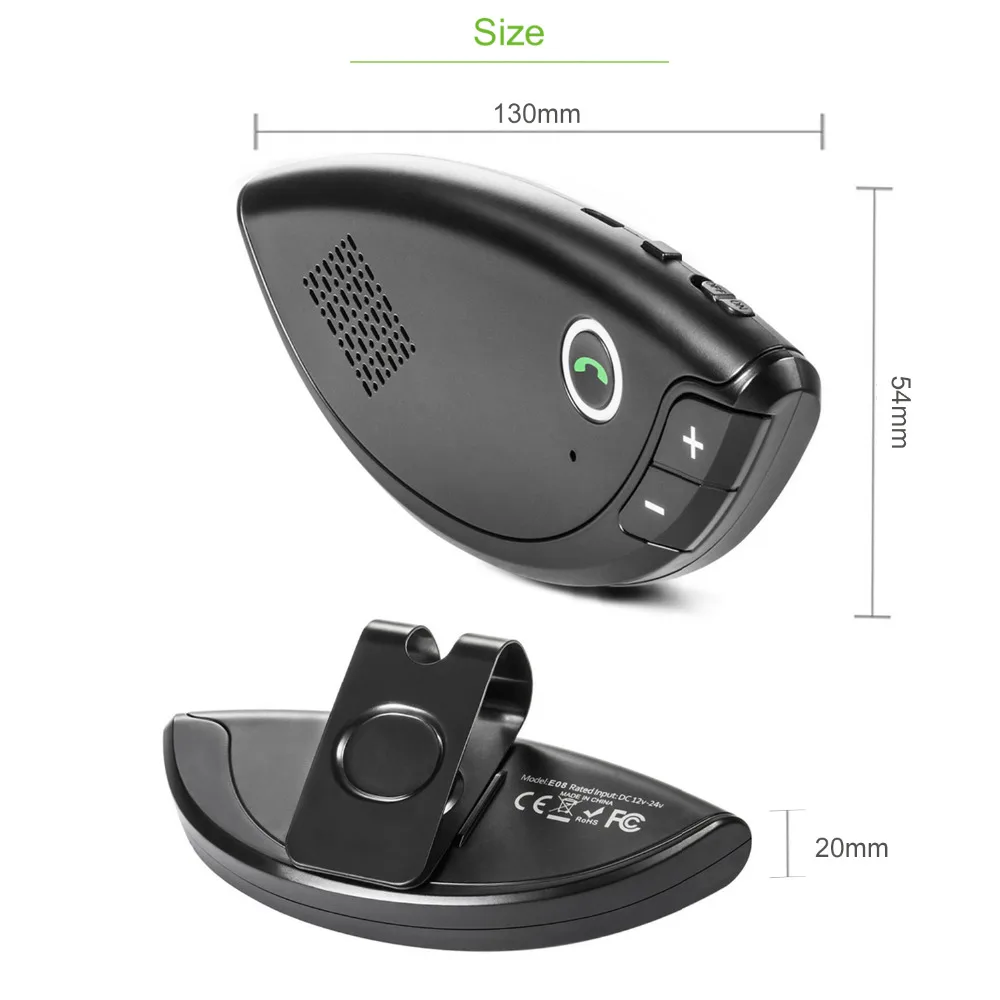 Новый E08 Bluetooth автомобильный набор свободные руки гарнитура громкой связи