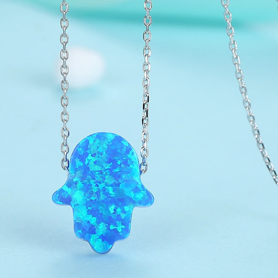 ELESHE Мода синий опал ожерелье для женщин ювелирные изделия в качестве подарка 925