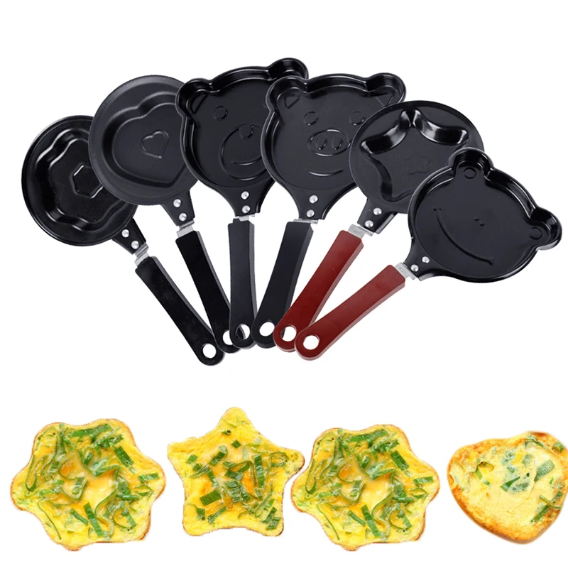 

Kitchen Nonstick Stainless Steel Cute Shaped Egg Mould Pans Mini Breakfast Egg Frying Pans Cooking Tools Kitchen Accessoories