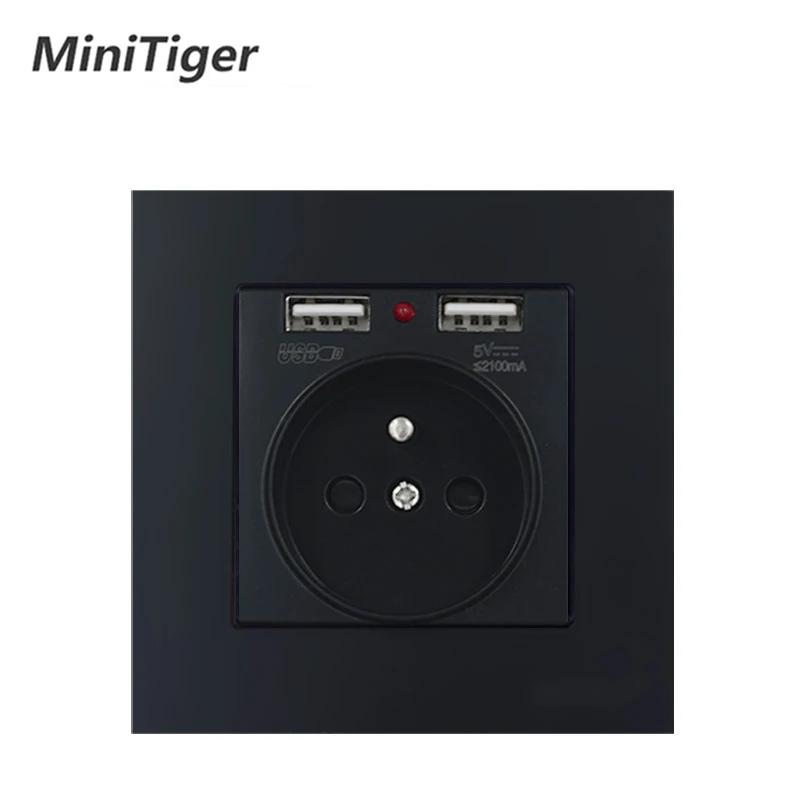 Minitiger EU/французский стандартный ПК Панель лучший двойной USB порт 2.1A настенное