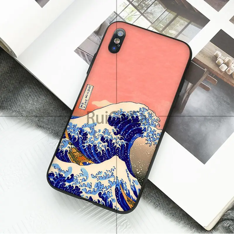 Ruicaica Hokusai большая волна Kanagawa окрашенные аксессуары для телефонов Чехол iPhone X XS MAX 6