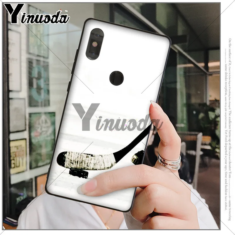 Yinuoda хоккейный спортивный черный ТПУ мягкий резиновый чехол для телефона xiaomi mi 6 8