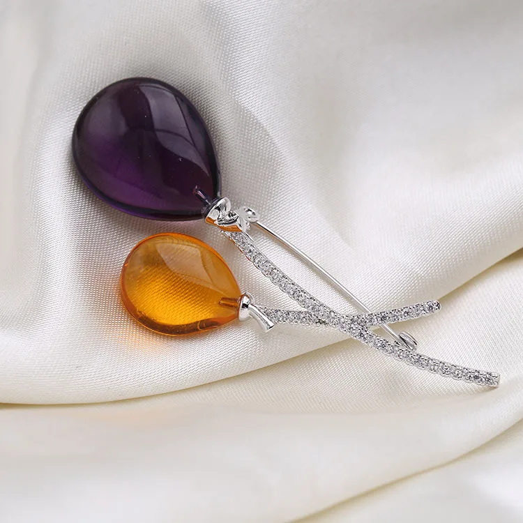 Брошь в виде воздушного шара с кристаллами|brooch pins|balloon broochpins women |