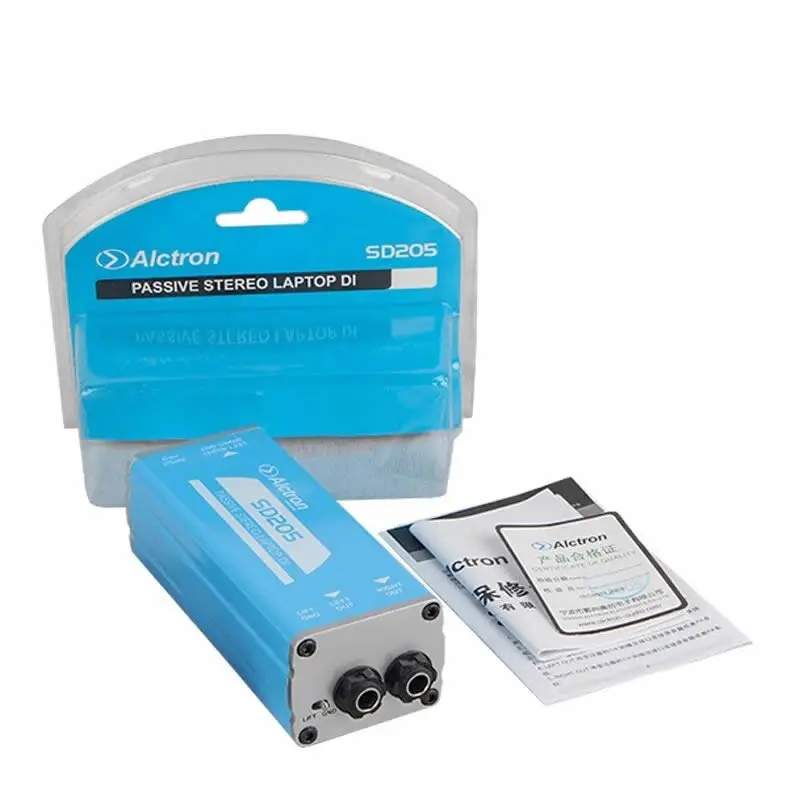 Alctron SD205 пассивный прямой ящик, стерео DI Box преобразует несимметричный в баланс процессор аудио сигнала