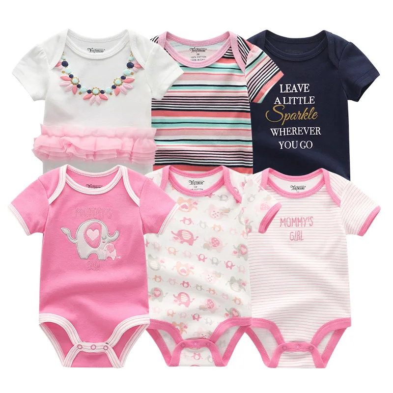 baby clothes6720 Новинка, 6 шт./лот, детская одежда для девочки, Roupa de bebes, одежда для маленьких мальчиков, комплекты одежды для малышей с единорогом, комбинезон для новорожденных, хлопок, 0-12 месяцев - Цвет: baby clothes6720