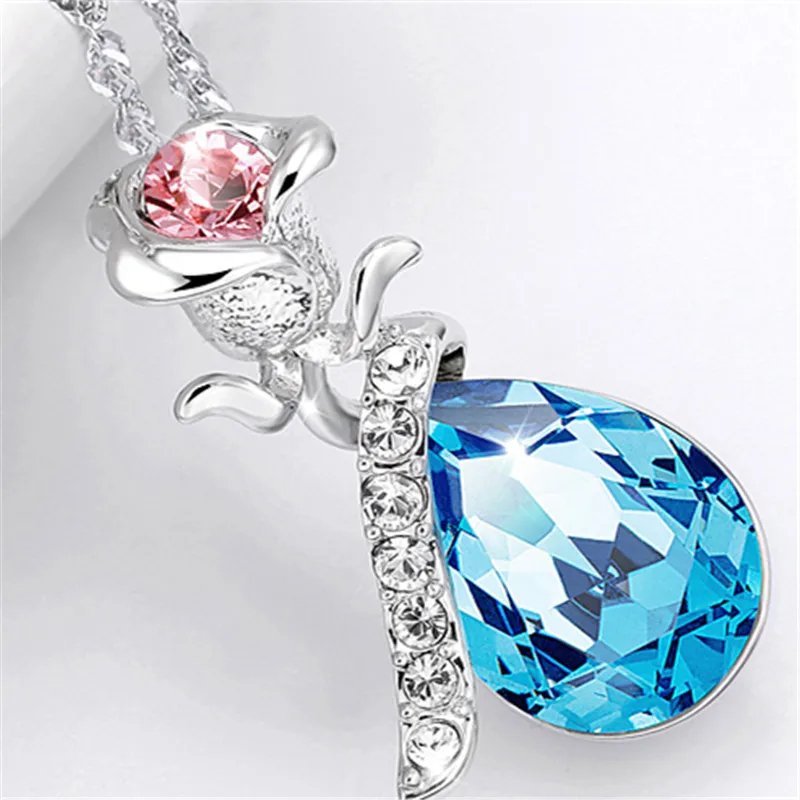 Магия ikery новинка 2016 слеза ангела ожерелье романтическая роза капли воды