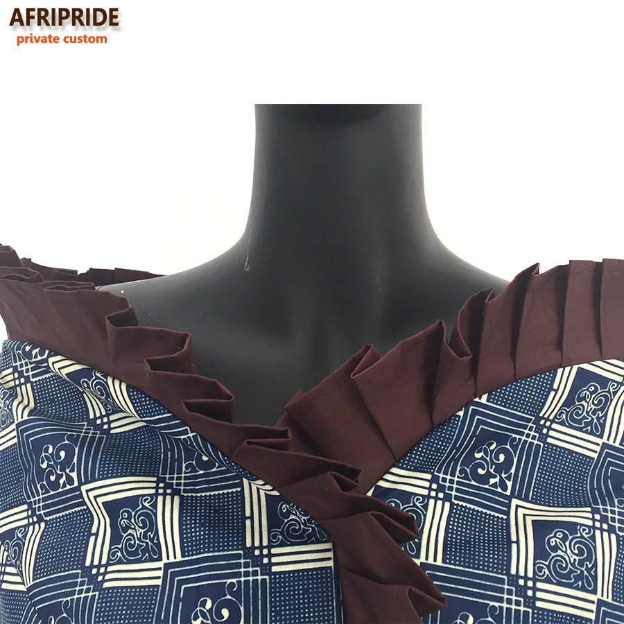 Женский хлопковый костюм из 2 предметов в африканском стиле Топ без бретелек с