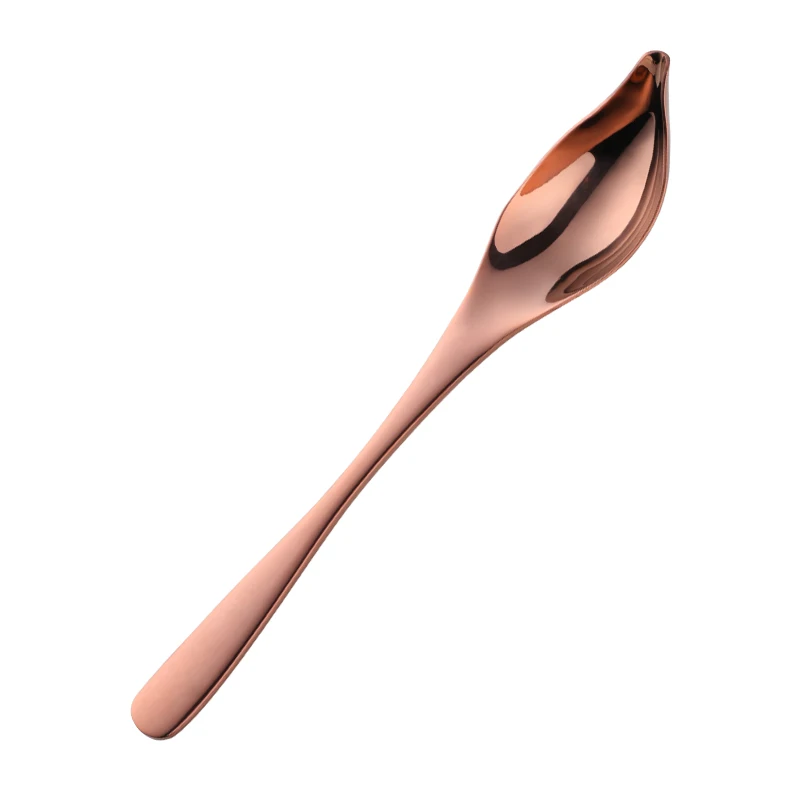 Rose gold Блюдце Ложка конический носик масло блюдце ложки DIY золотой Нержавеющая Сталь Совок для меда мороженое торт кухня выпечки инструменты - Цвет: Rose gold