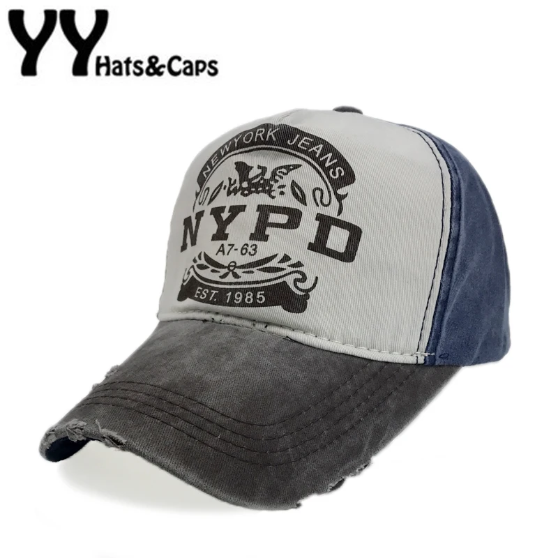 Ретро Бейсбол Кепки Fit установлены шляпа nypd Для мужчин Snapback мыть женщин Bone Dad Hat