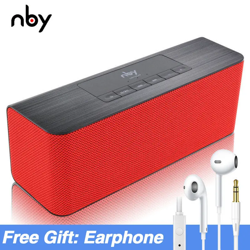 Red Nby 5540 портативный Bluetooth динамик FM радио беспроводной сабвуфер громкий динамик 3D стерео Бумбокс двойной динамик s компьютер бас TWS - Color: Red