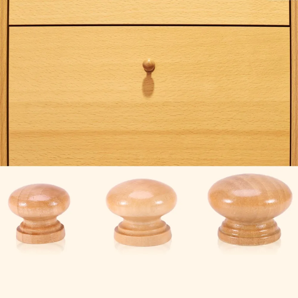 10 шт./лот 3 размера натуральный деревянный шкаф выдвижная ручка для шкафа дверная