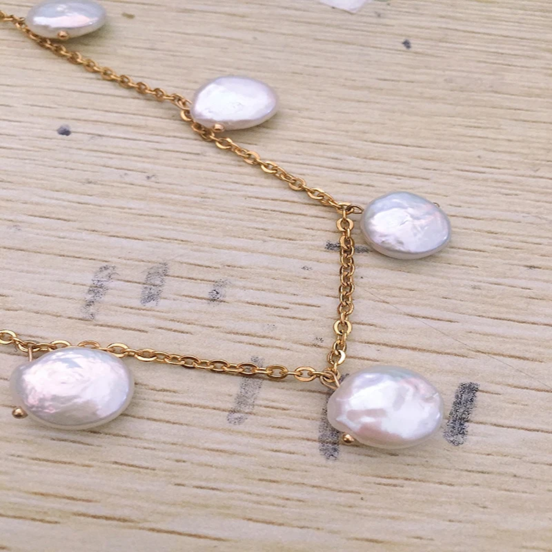 Женское ожерелье с подвеской из пресноводного жемчуга модный костюм браслетом