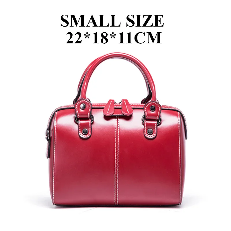Burminsa Сумки из натуральной кожи женские маленькие сумки женские винтажные дизайнерские брендовые высококачественные сумки через плечо - Цвет: Red Small