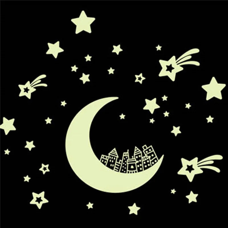 Moon Star House наклейка романтическая Современная новая модная светящаяся в темноте