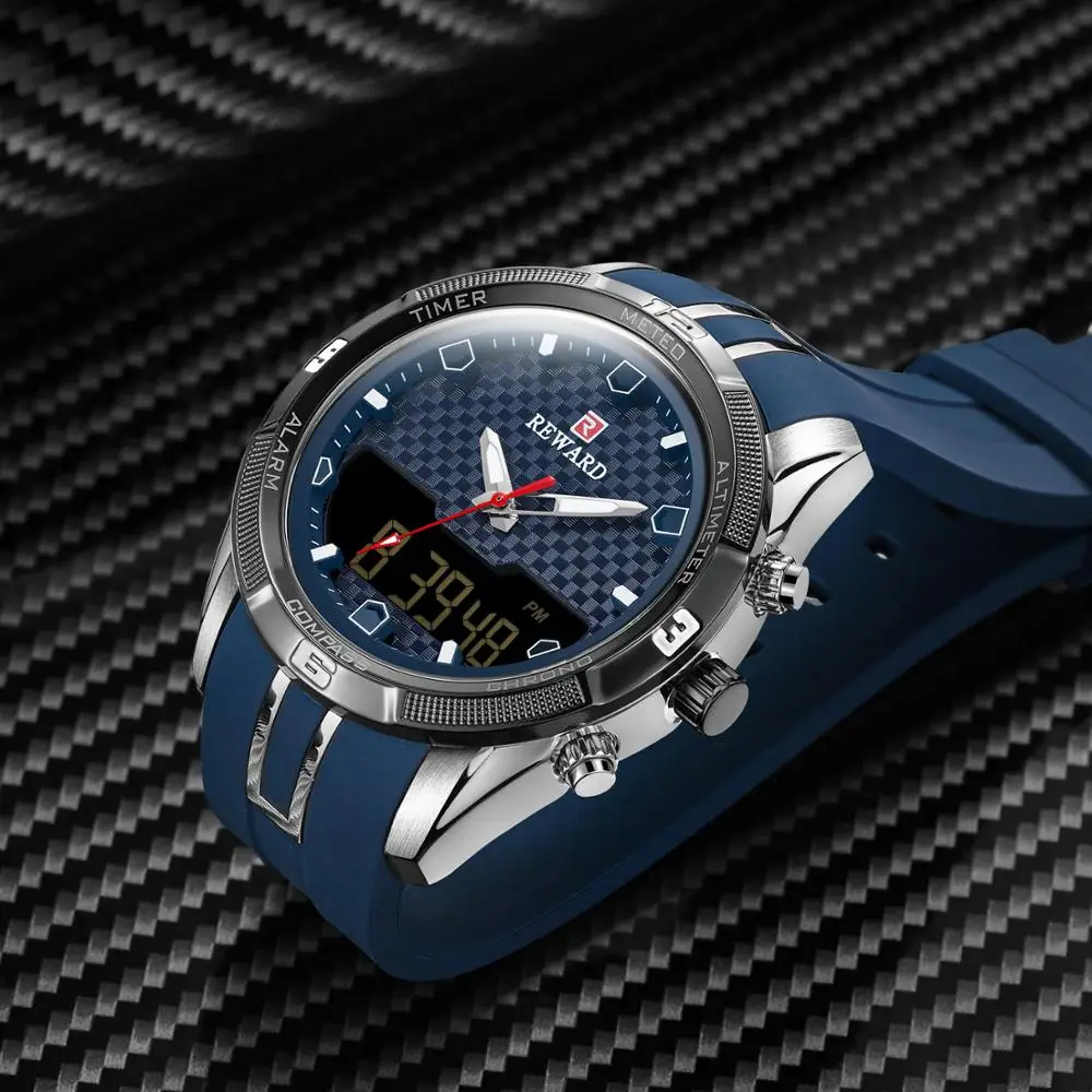 

REWARD Top Luxury Brand Mens Watches Sports Watch Men Quartz LED Digital Clock Male Military Wrist Watch relogio masculino