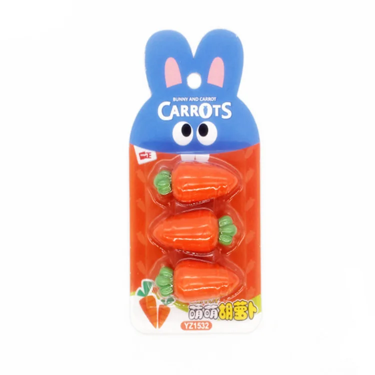 

1-Pack Cute Carrot Erasers , Funny Carrot Rubber Eraser for Kids as School Prize