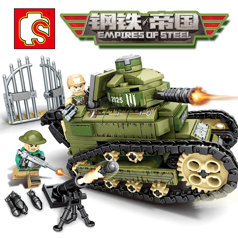 Empires из стали серии 368 шт. Renault FT 17 Танк модель Военный танк Строительные блоки мини