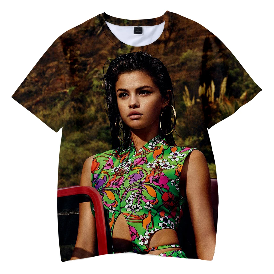 Selena Gomez/Детская футболка с 3D принтом Летняя Повседневная рубашка для мальчиков и