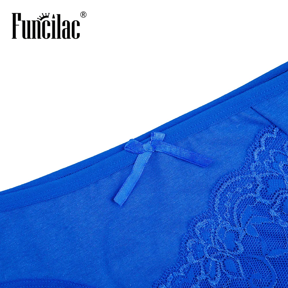 FUNCILAC Sexy Panties Women Underwear Seamless Solid Color Cotton Woman Calcinha Lingerie Lace Briefs 5pcs/lot |