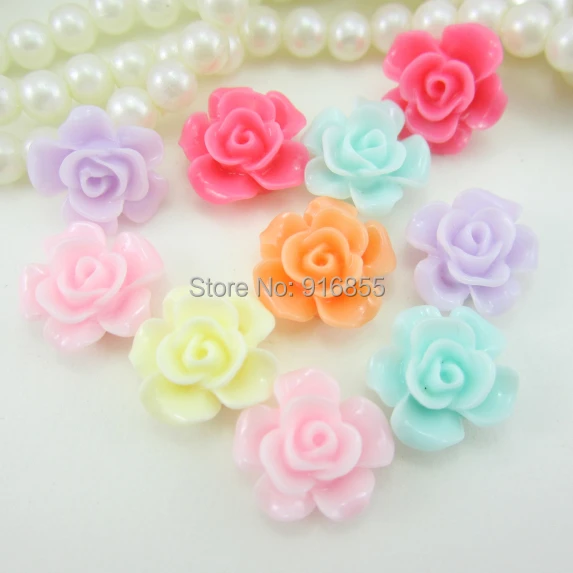 Смешанные цвета 20 шт./лот 12 мм очень милый и цветок из смолы с плоской задней