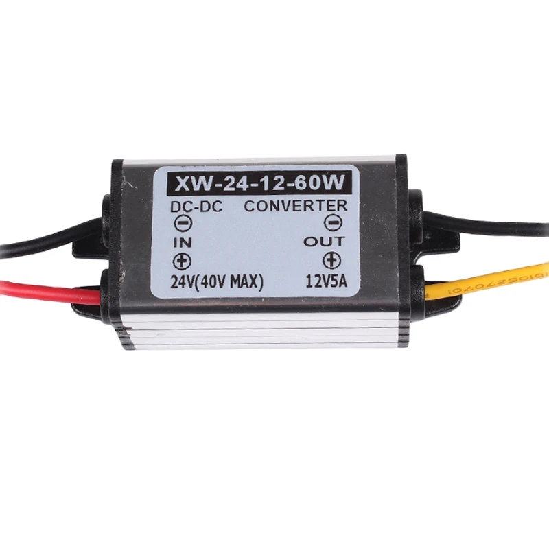 Водонепроницаемый автомобильный преобразователь DC 24V до 12V 5A 60W понижающий