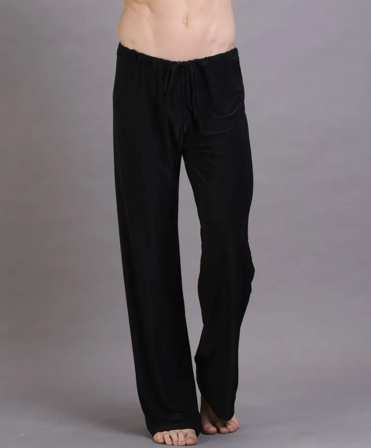 Pajama Hombre Lounge Pants Men Sleep Men's Casual Trousers Soft Comfortable Bottoms Homewear Pajama Lacing Loose Solid Satin