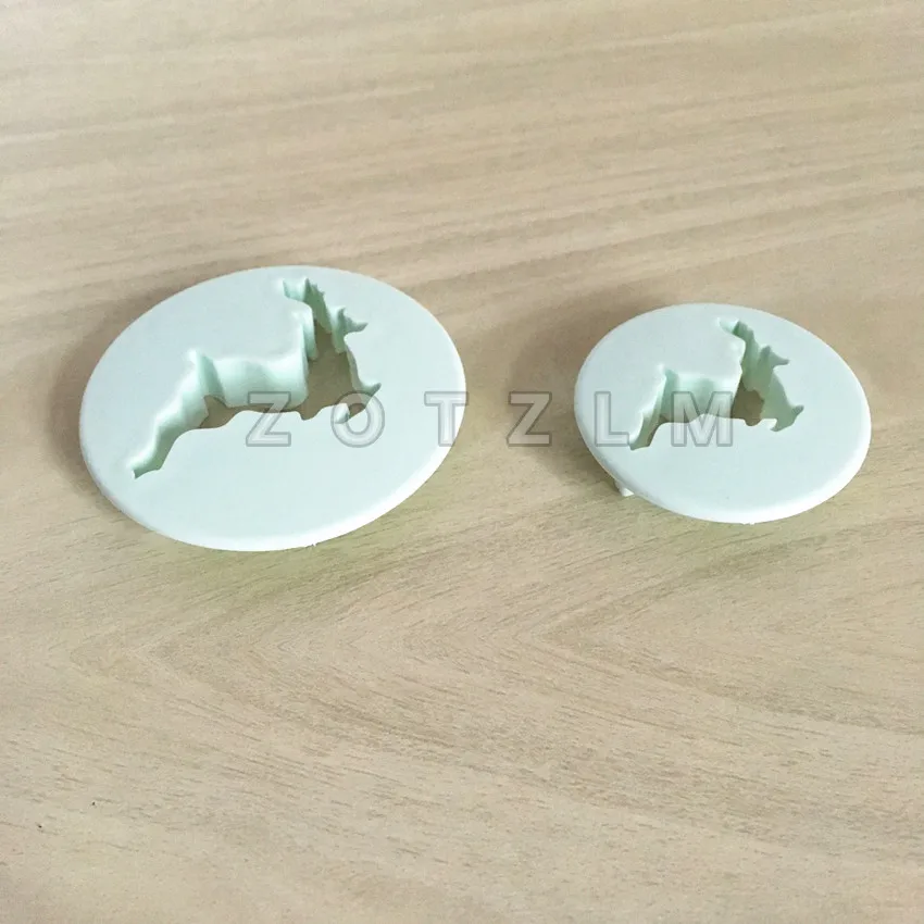 2 pcs/set Christmas Deer Shape Plastic Cookie Cutters Reindeer Bucks Cake Decorating Tools Biscuit Pastry Fondant Mold SLP139 | Дом и сад
