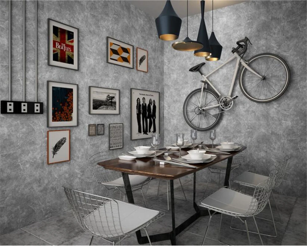 

Beibehang Retro light gray wallpaper barber shop hotel Plain color personality decoration wallpaper papel pintado papel pintado
