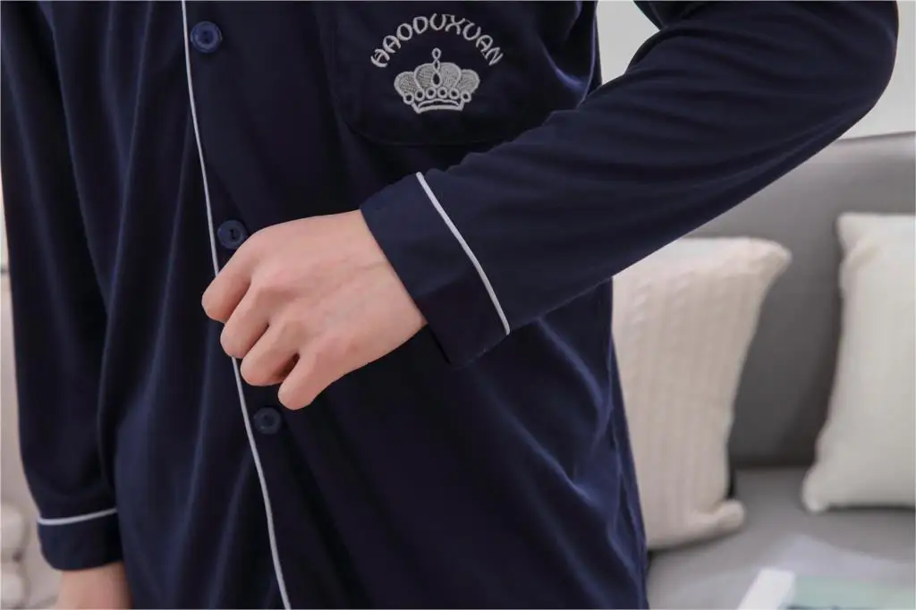 Yuzhenli/большие размеры, L-XXXL, Мужская пижама, новинка, толстый мужской пижамный комплект, хлопковый Халат, однотонная мужская пижама, зимняя одежда для сна
