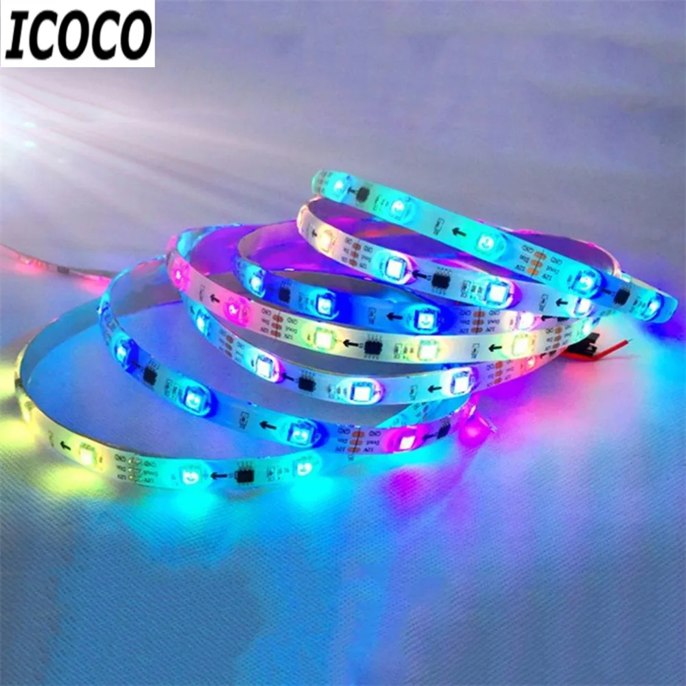 ICOCO 2017 новейшая белая/черная WS2811 RGB светодиодная полоса света Адресуемая цифровая