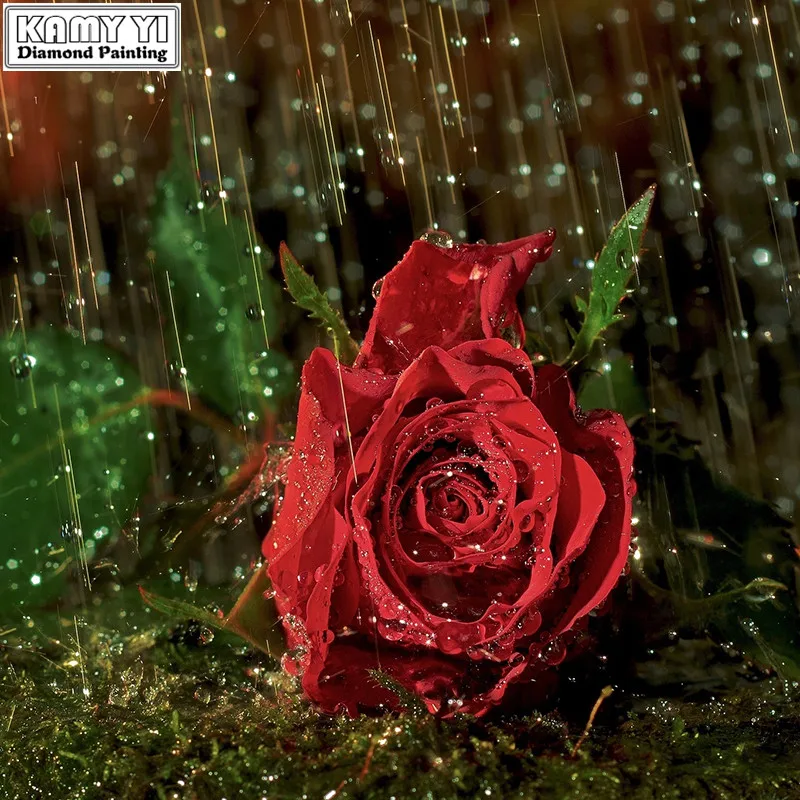 5D алмазная вышивка сделай сам крестиком красная роза квадратная Алмазная