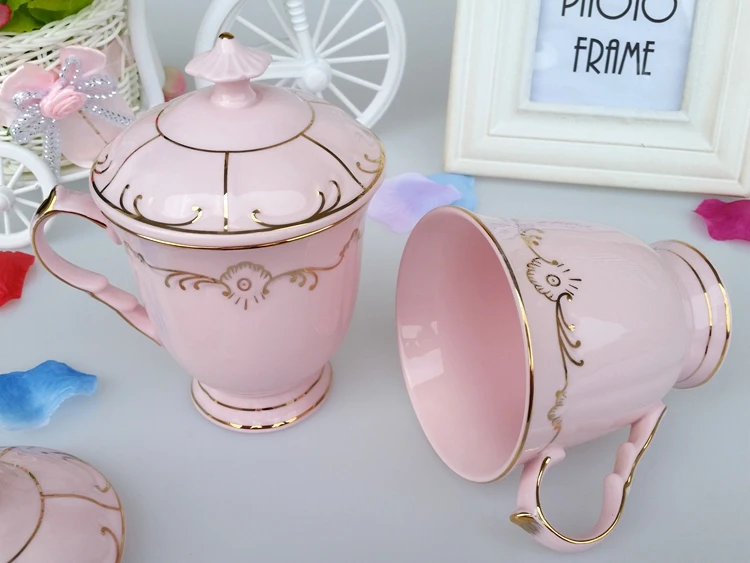 Континентальная кружка покрытая ручной позолоченной ложкой керамические чашки