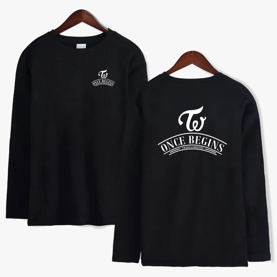 Футболка Мужская/Женская с длинным рукавом уличная одежда в стиле K POP черный