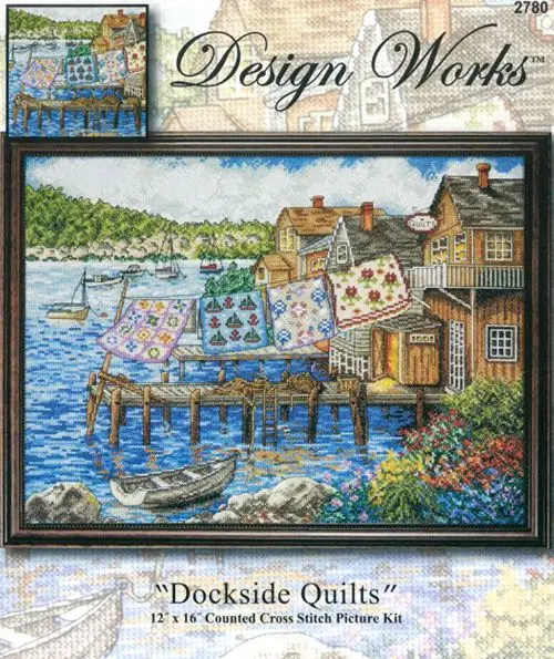 Золотая коллекция красивый набор для вышивки крестиком Dockside одеяло лодки сосуды