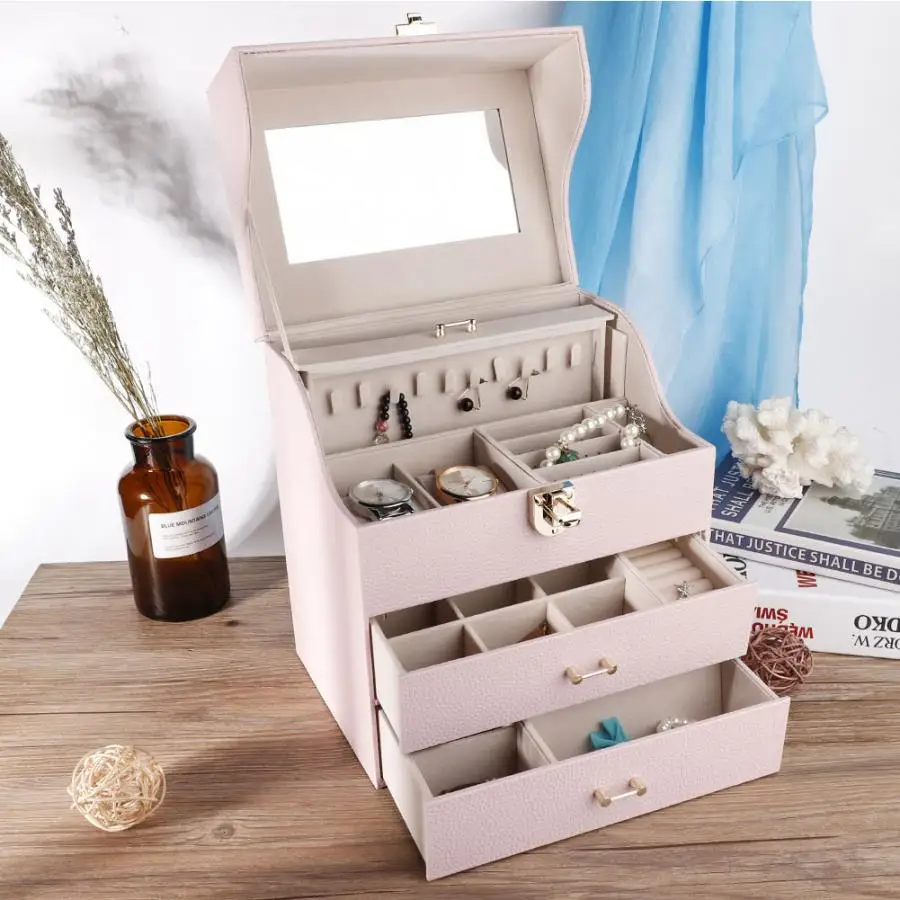 Женская Ювелирная коробка для хранения часов кольца часы витринный футляр