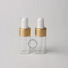 30 шт. x 3 мл стеклянная флакон-капельница с пипеткой, косметическая пробирка, прозрачные флаконы для эфирного масла для парфюмерии Mate Golded