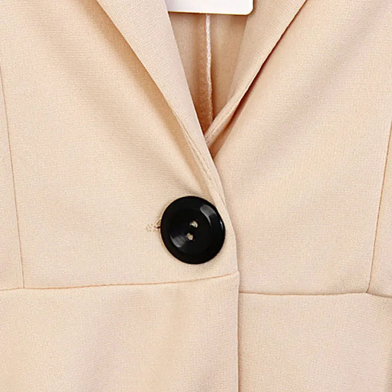 Casual Women Jacket Spring Autumn Single Button Long Sleeves Slim Irregular Short Solid Notched Neck Women's Suits | Женская одежда