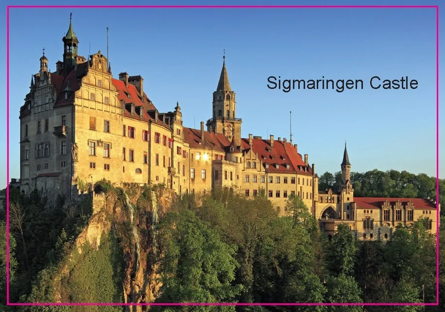 Металлические завернутые магниты SOUVEMAG Европейский Замок Пейзаж сигмаринген