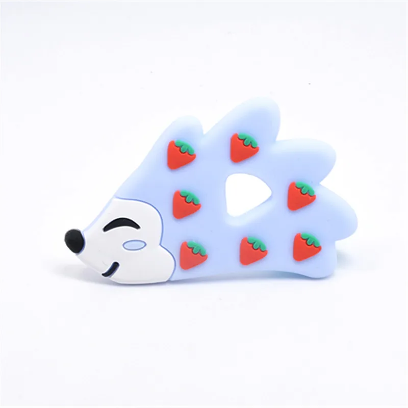 Mordedores de silicona de grado alimenticio para beb&eacute;, mordedor de cadena con forma de Animal de erizo, accesorios para dentici&oacute;n, 1 unidad-5