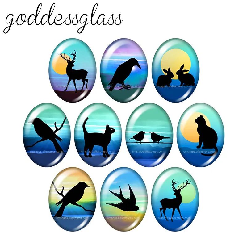 

Colorful Magical Life tree beauty 10pcs mixed 13x18mm/18x25mm/30x40mm Oval photo glass cabochon demo flat back Making findings