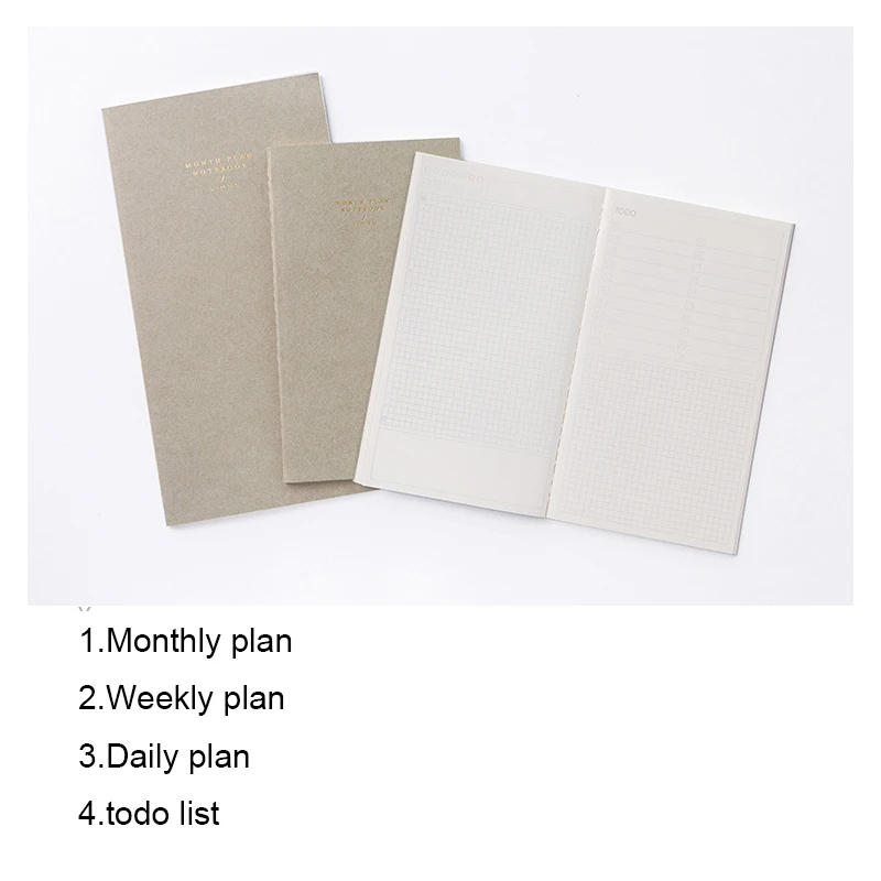 Beige mont Japanese Vintage Journal Filler Paper Insert Refill for Midori Traveler Notebook Standard Portable Grid Line Kraft Blank Planner - Цвет: Beige mont