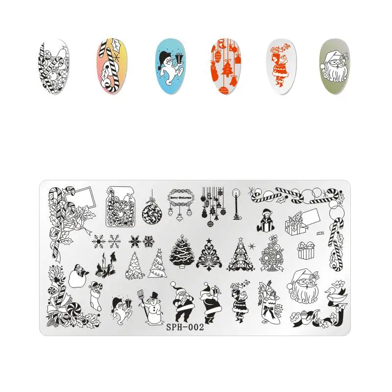 ZJOY Special Nail Stamping Template Marry Chrismas Series Celebration Art Image Plates | Красота и здоровье