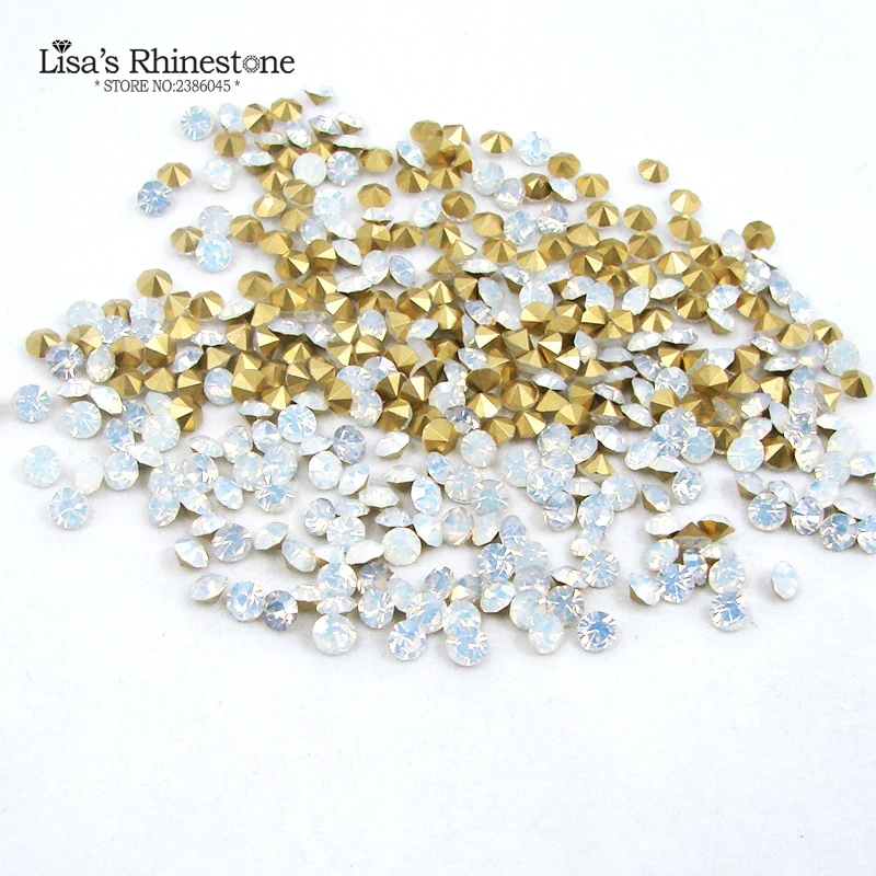 SS10 White/Blue/Green/Pink Opal Point Back Rhinestones Glass Round Nail Art Strass Crystal Stones For DIY Jewelry Decoration | Дом и сад