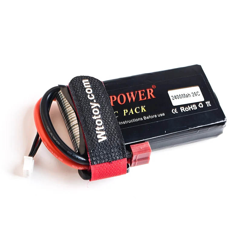 Обновленный Rc Lipo аккумулятор 2S 7 4 V 2400mah 25C Max 30C для Wltoys 12428 12423 1:12 RC автозапчасти |