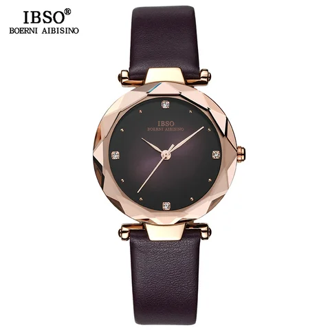 Бренд IBSO, роскошные женские наручные часы, кожаный ремешок, Montre Femme, модные женские кварцевые часы для женщин, Часы Relogio Feminino
