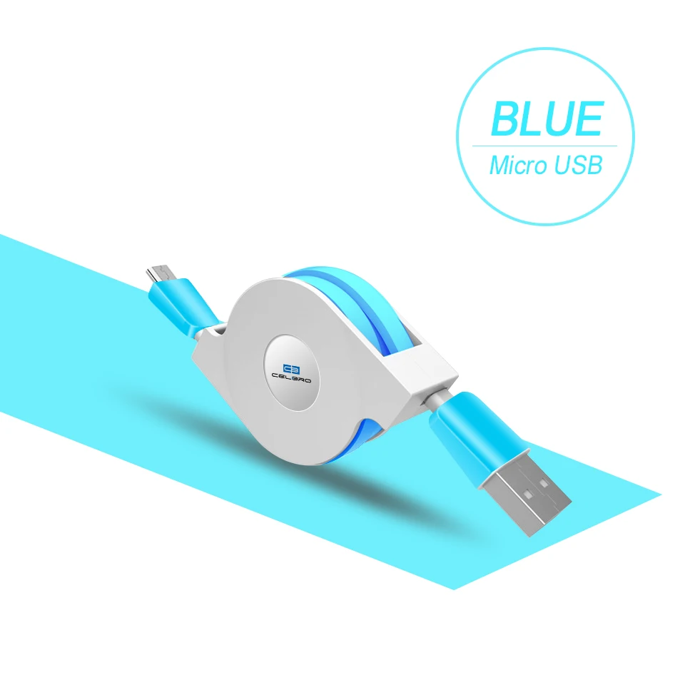 blue Usb Micro Usb кабель Выдвижной плоский Лапша Портативный Usb Кабель Microusb для Xiaomi Redmi Note 6 Pro 2 6A Y2 Go Infinix Hot 7 Pro - Цвет: blue